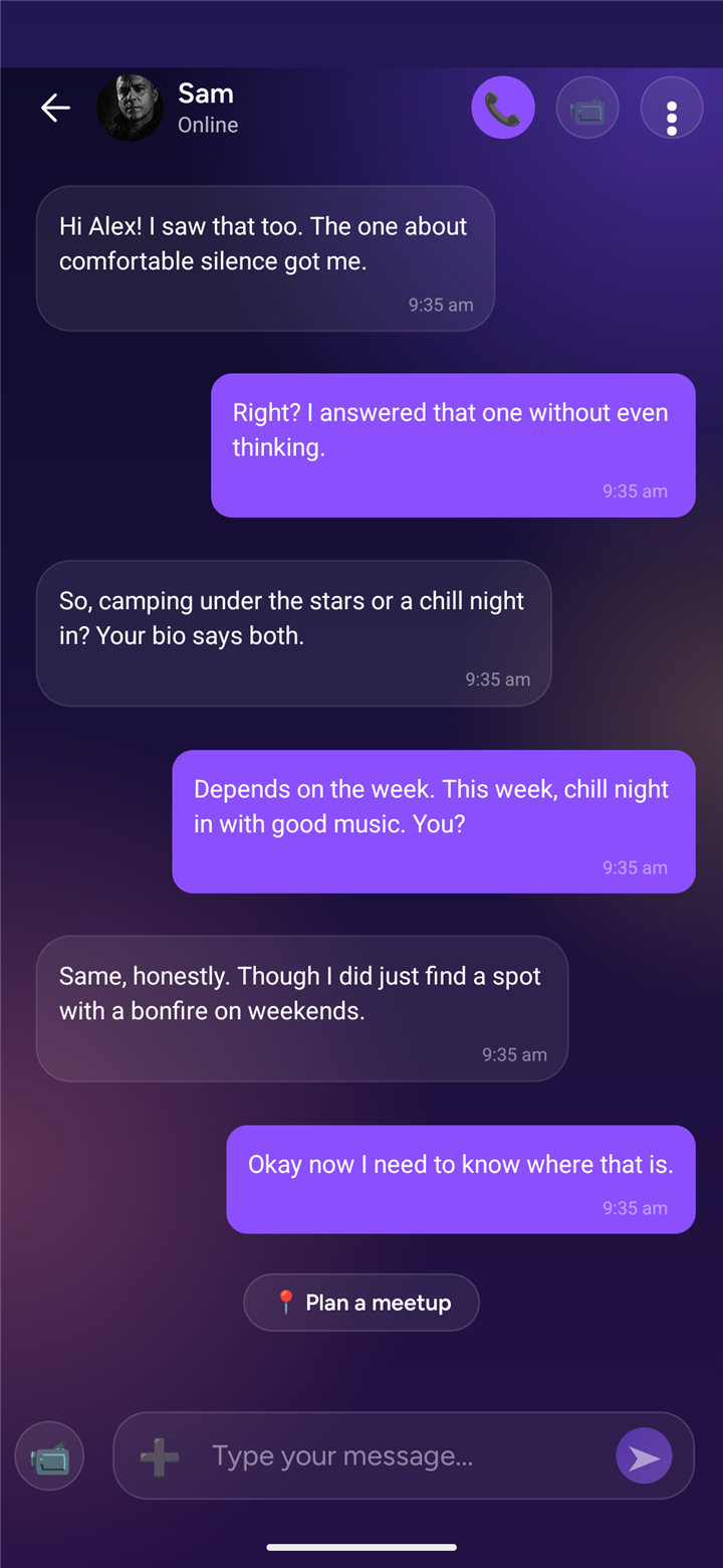 Chat after you both reveal, and plan a meetup